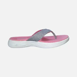 Skechers On-The-Go 600 Preferred Women Slippers -Grey/Light Pink Modern Footwear