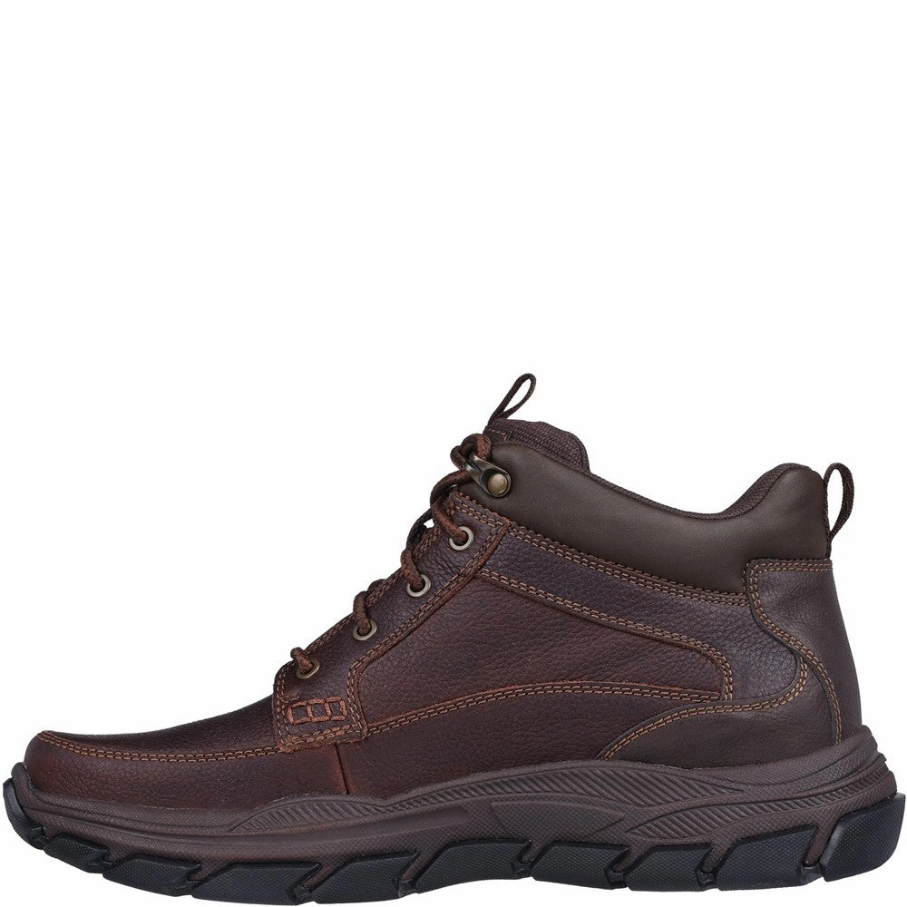 Flexible Leather Shoes Skechers Respected Boswell Wide Fit Hiker