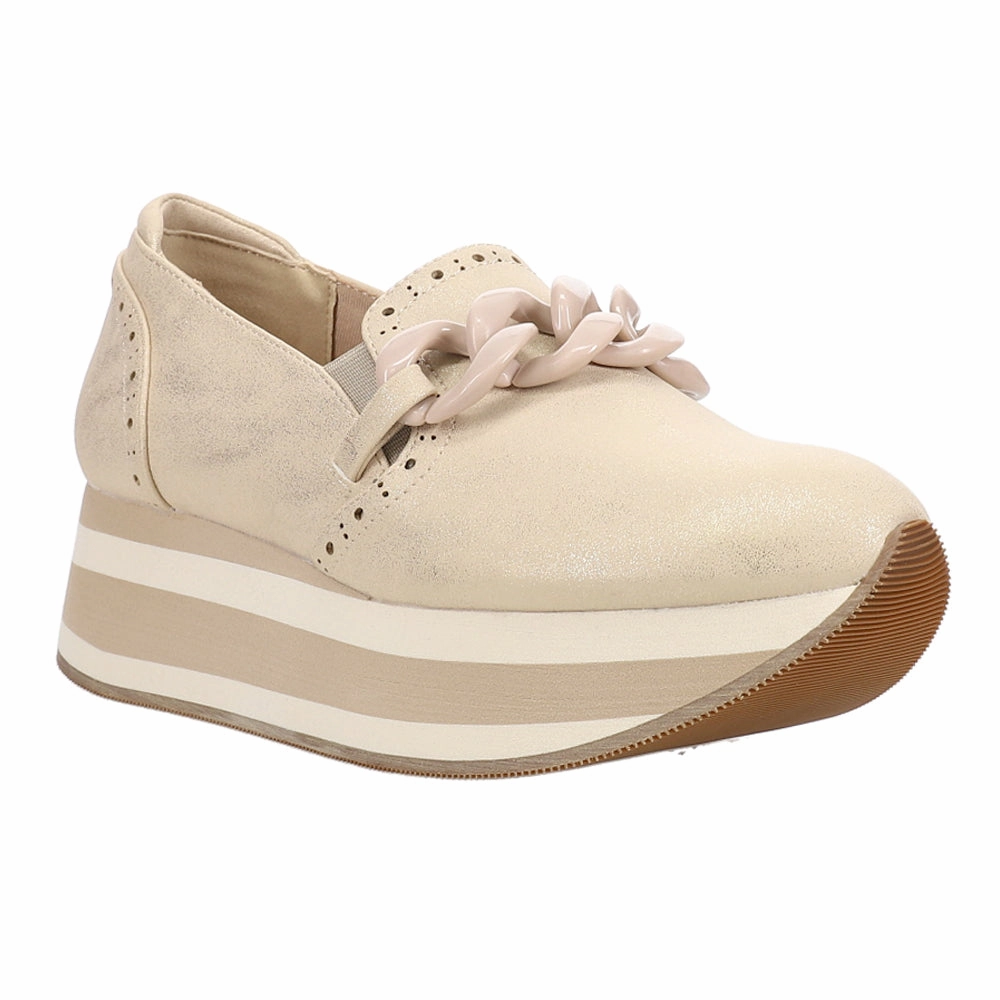 So What Metallic Platform Slip On Loafers Casual Footwear