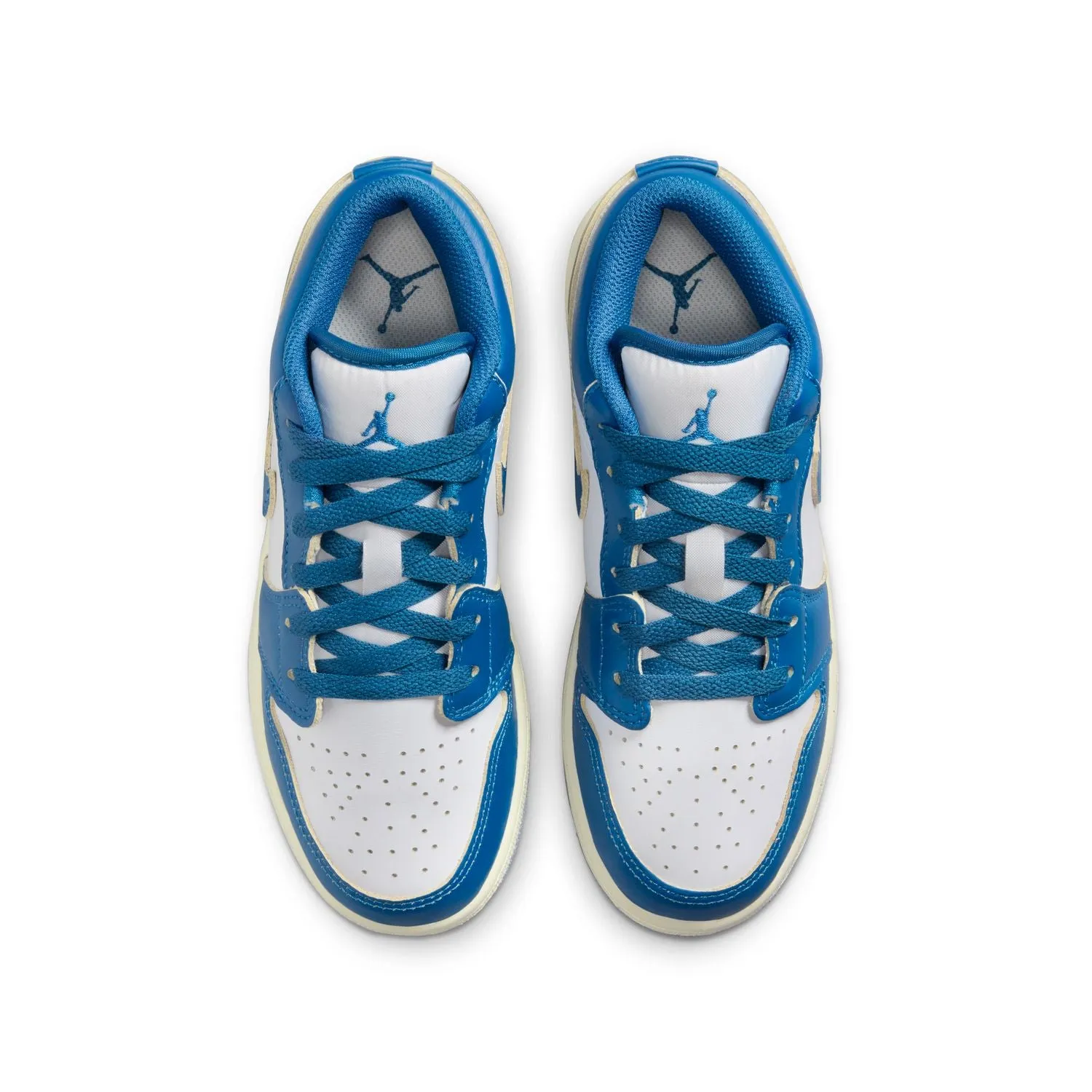 Unisex Leather Shoes Kids Air Jordan 1 Low Se 'Industrial Blue'