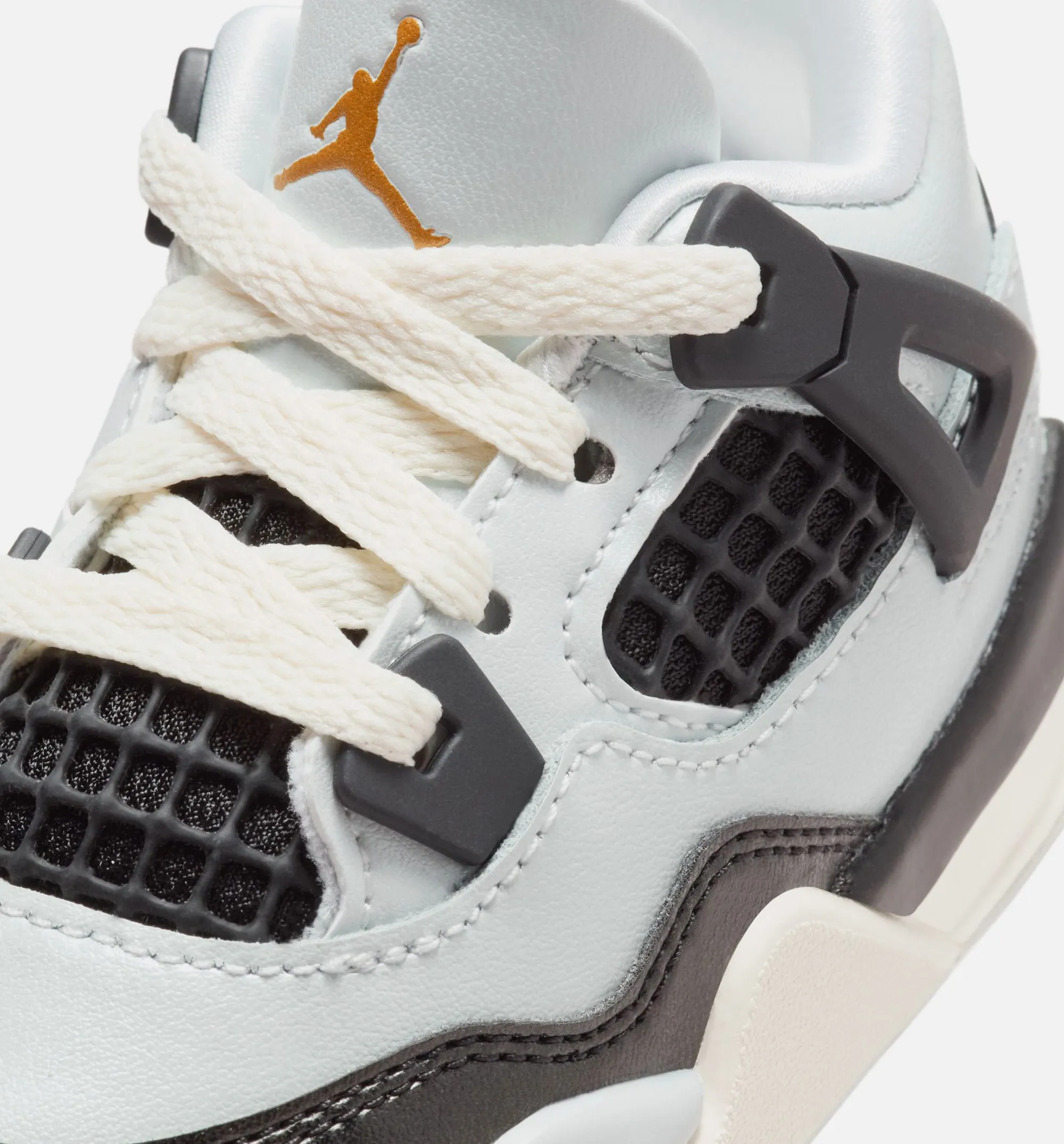 Air Jordan 4 Retro Platinum Gold Infant Toddler Lifestyle Shoe - Pure Platinum/Metallic Gold/Black/Sail Orthotic Friendly