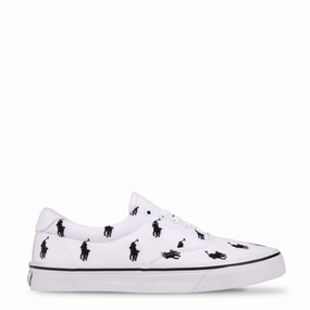 Polo Ralph Lauren Thorton Trainer Low Top White Multi Moisture Wicking Everyday Footwear