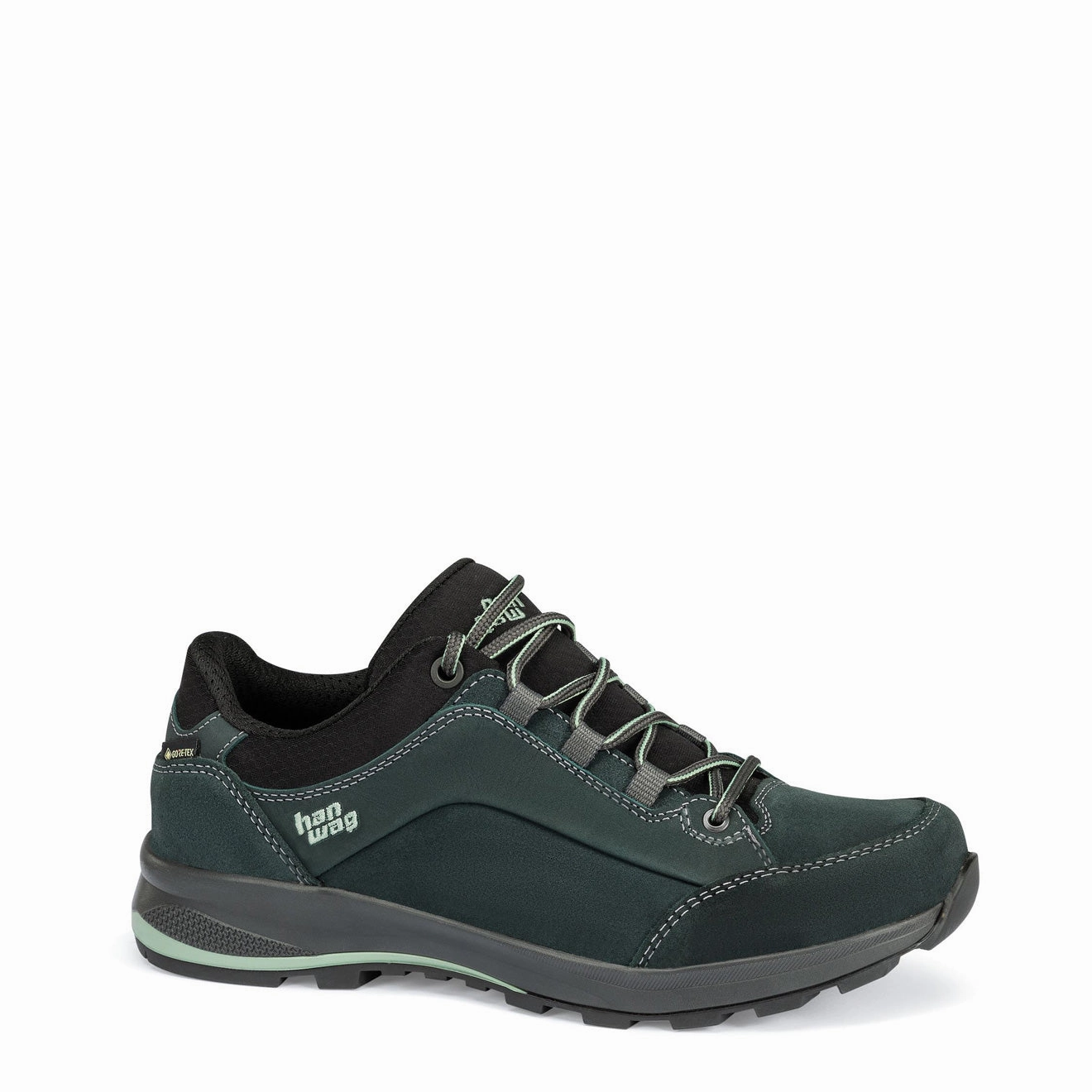 Flat Feet Shoes Hanwag Womens Banks Low Lady Gtx Boot Petrol / Mint