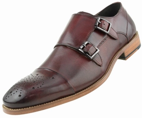 Ag1101 Burgundy Leather Shoes Minimalist
