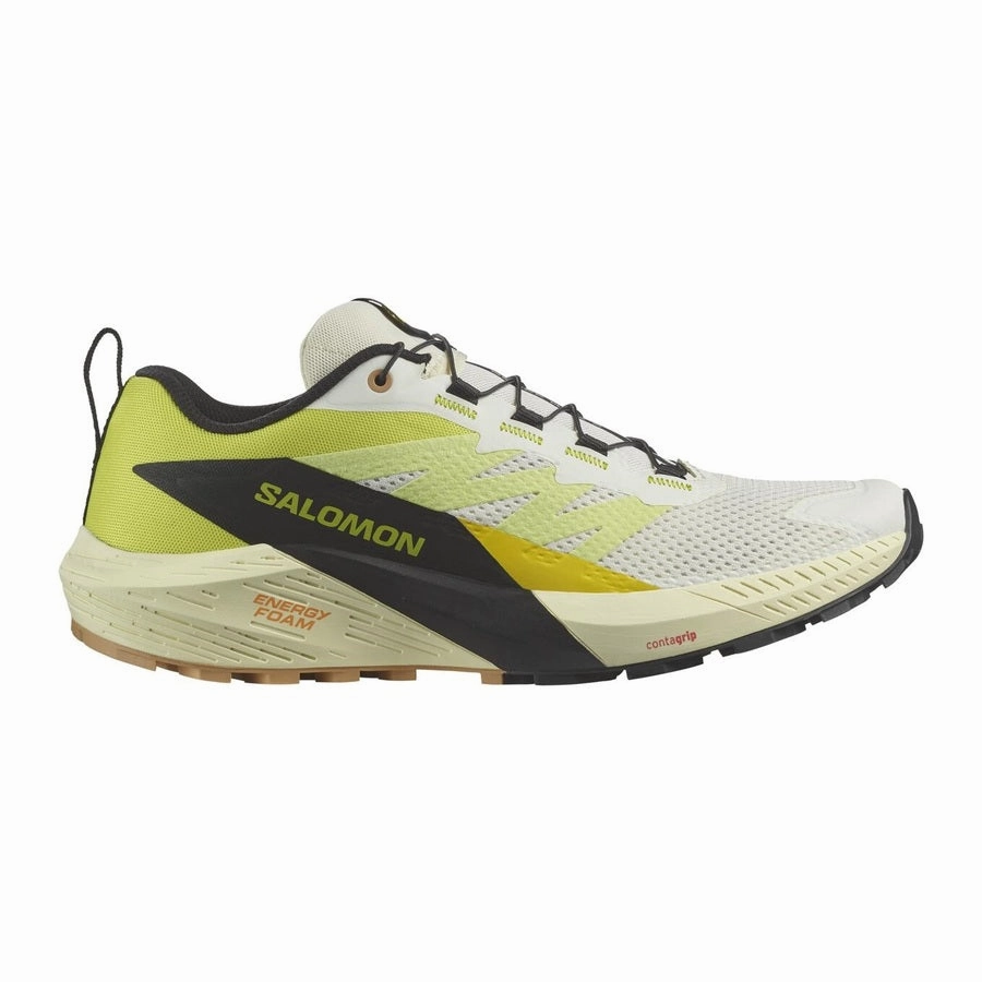 Orthotic Friendly Water Resistant Salomon Sense Ride 5 | Vanilla Ice / Sulphur Spring / Black | Womens
