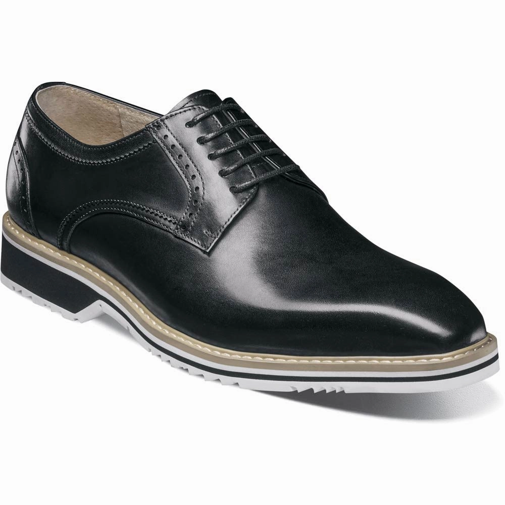Stacy Adams Barringer Plain Toe Oxford In Black Comfort Sole Smart Casual Footwear