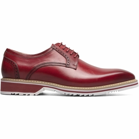 Travel Footwear Unisex Shoes Stacy Adams Barringer Plain Toe Oxford In Red