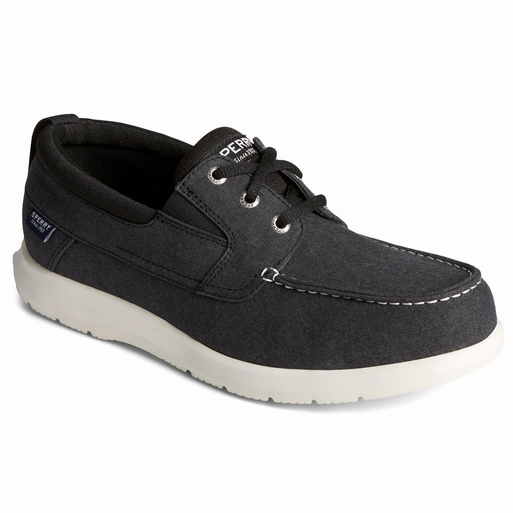 Slip Resistant Work Bowrider Plushstep 3-Eye Chambray Boat Shoes