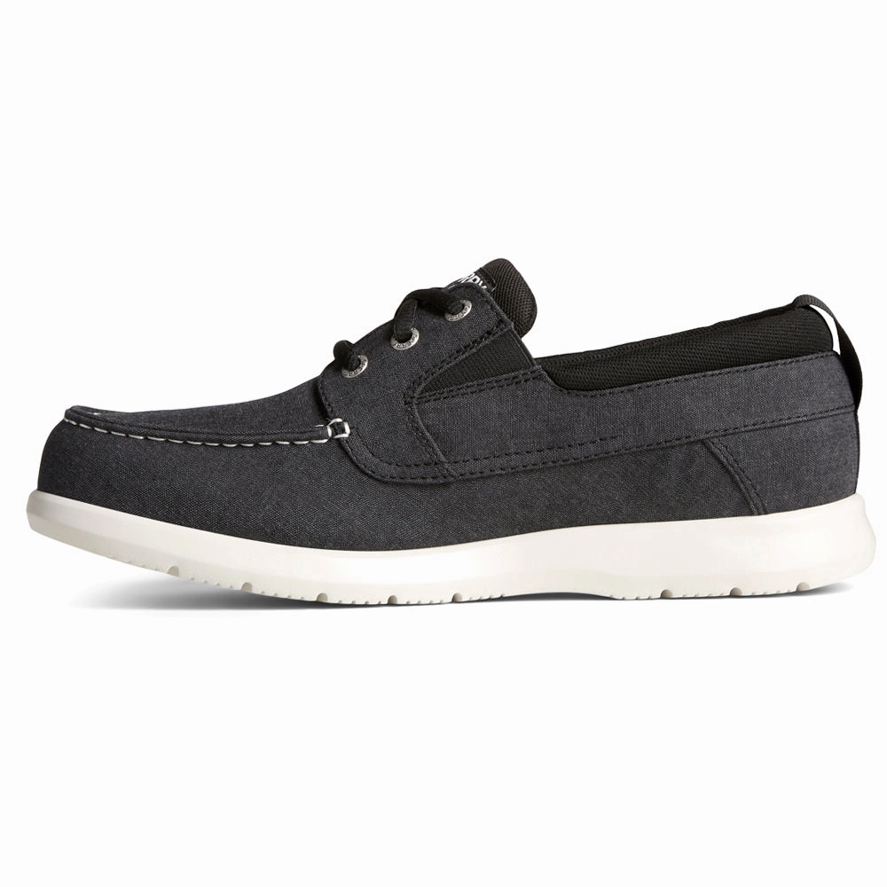 Ergonomic Wide Fit Bowrider Plushstep 3-Eye Chambray Boat Shoes