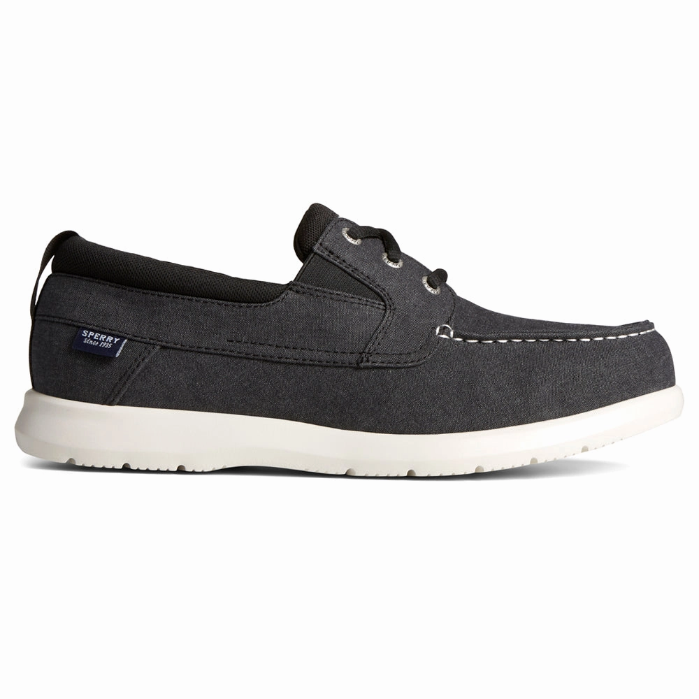 Bowrider Plushstep 3-Eye Chambray Boat Shoes Daylong Comfort Flat Feet Shoes