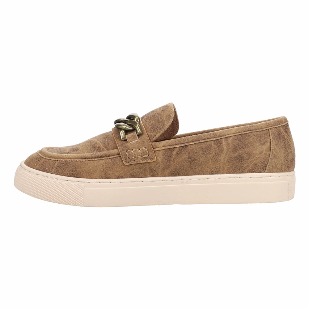 Chain Reaction Metallic Slip On Loafers Smart Casual Footwear