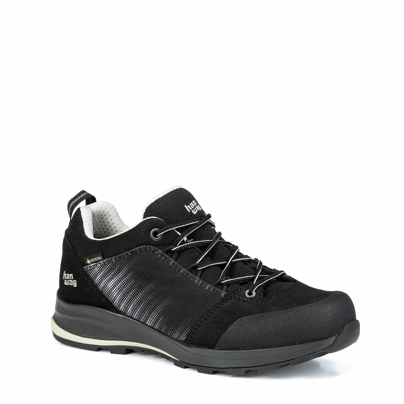 Sustainable Shoes Relaxed Fit Footwear Hanwag Womens Klarsby Low Bunion Lady Gtx Black / Frost
