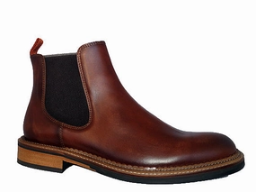 Luis Gonzalo 1966 | Chelsea Boots For Men | Leather Buffered Veal | Brown Leather Shoes Unisex Shoes