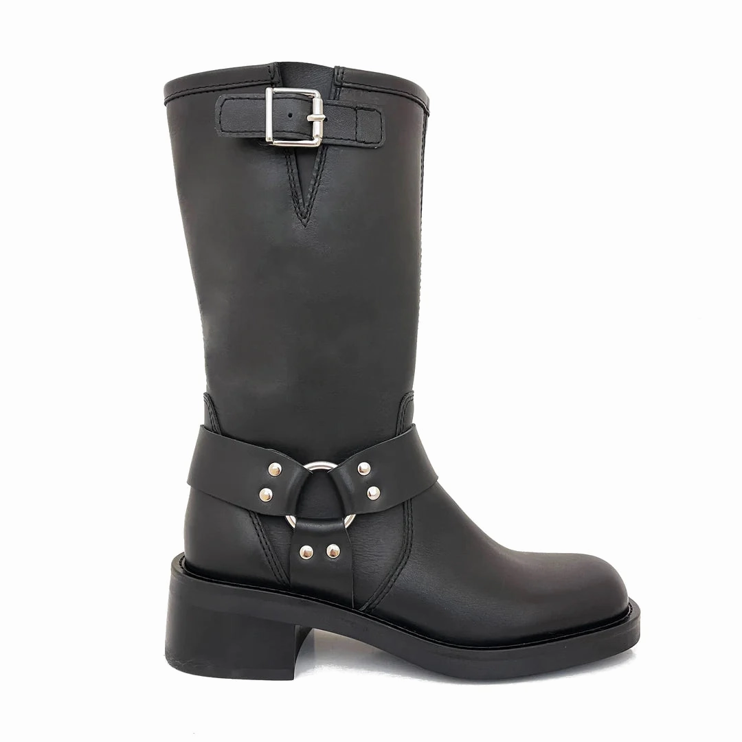 Sustainable Shoes Luis Gonzalo 1966 | Women'S Boots | Black Biker Boots