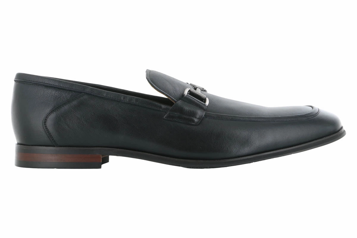 Slip Resistant Leather Shoes Steve Madden Aahron Black Leather Dress Loafer