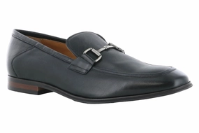 Steve Madden Aahron Black Leather Dress Loafer All Day Support