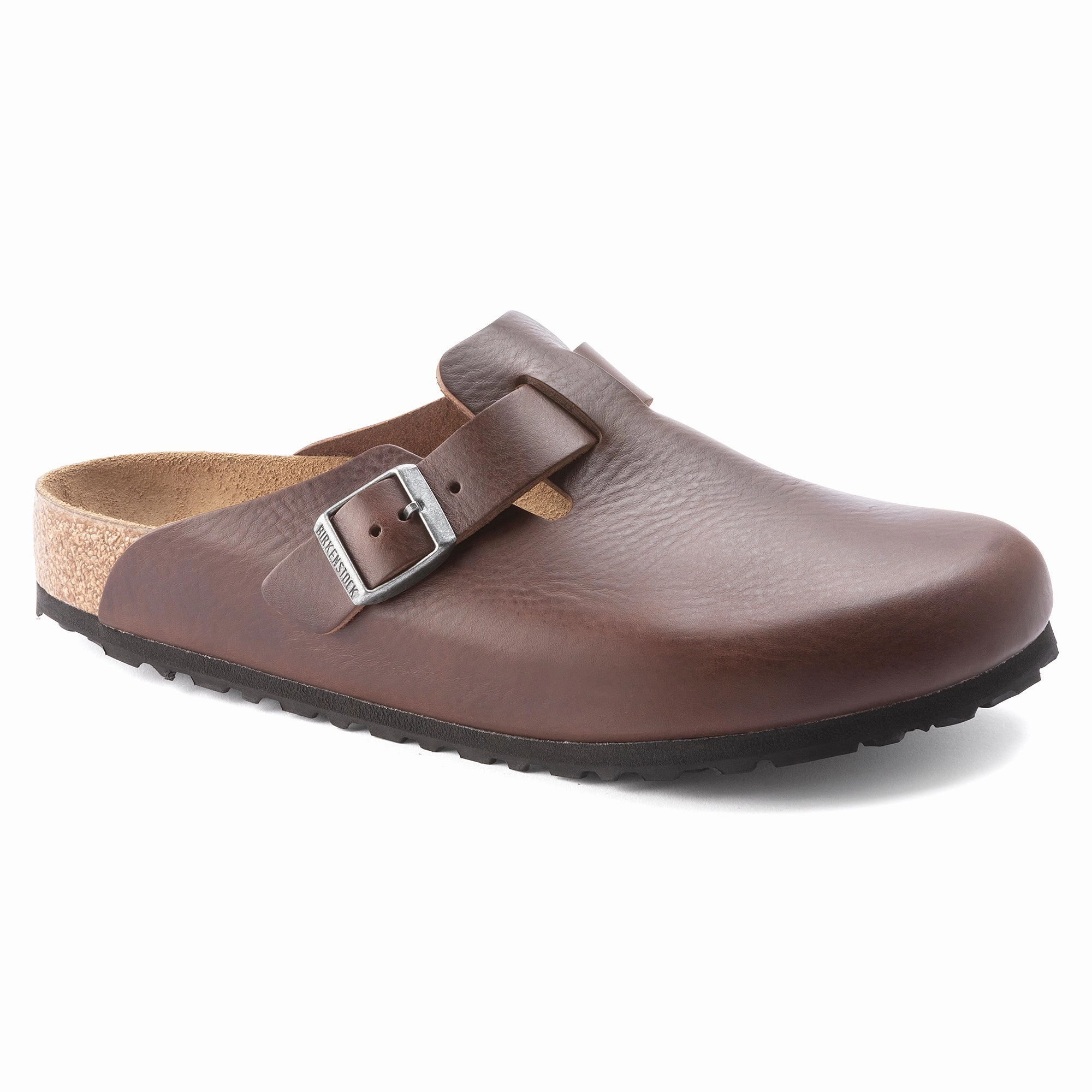 Birkenstock Men'S Boston Grip Natural Leather Easy On/Off Memory Foam