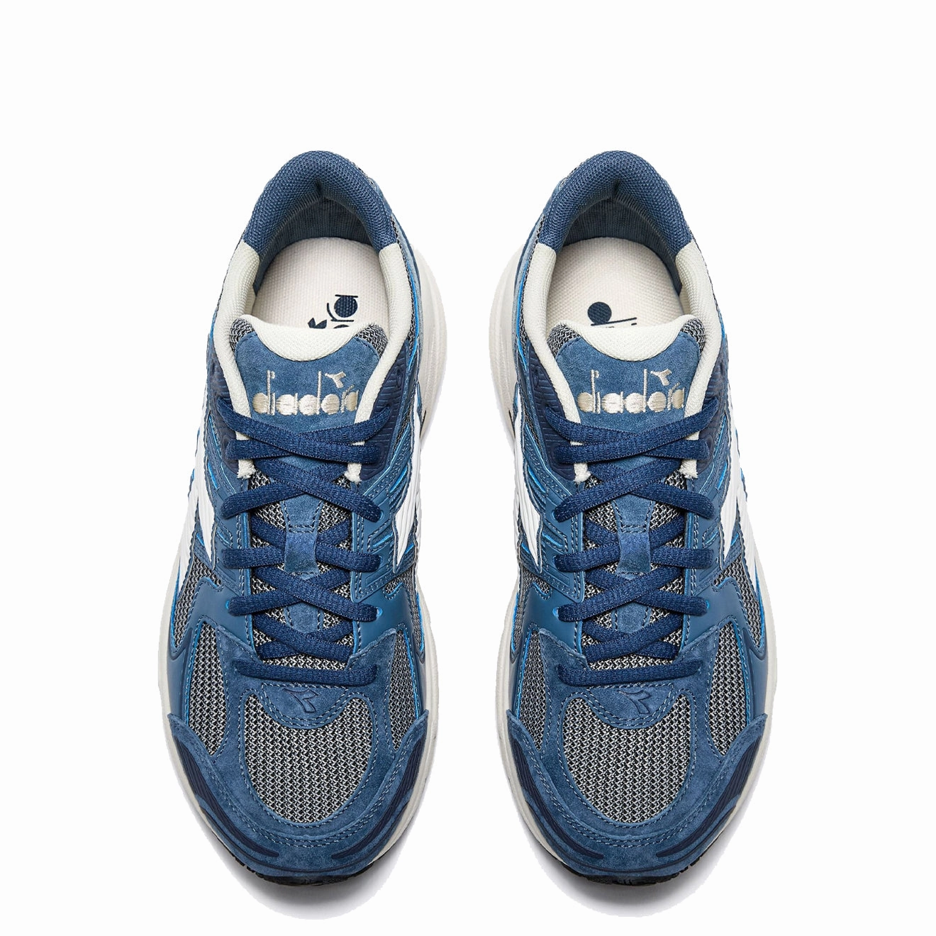 Diadora Mythos Star Pigskin Trainer Blue Dark Denim Classic Footwear