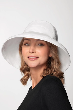 Sydney Kettle Brim Cotton Hat | White