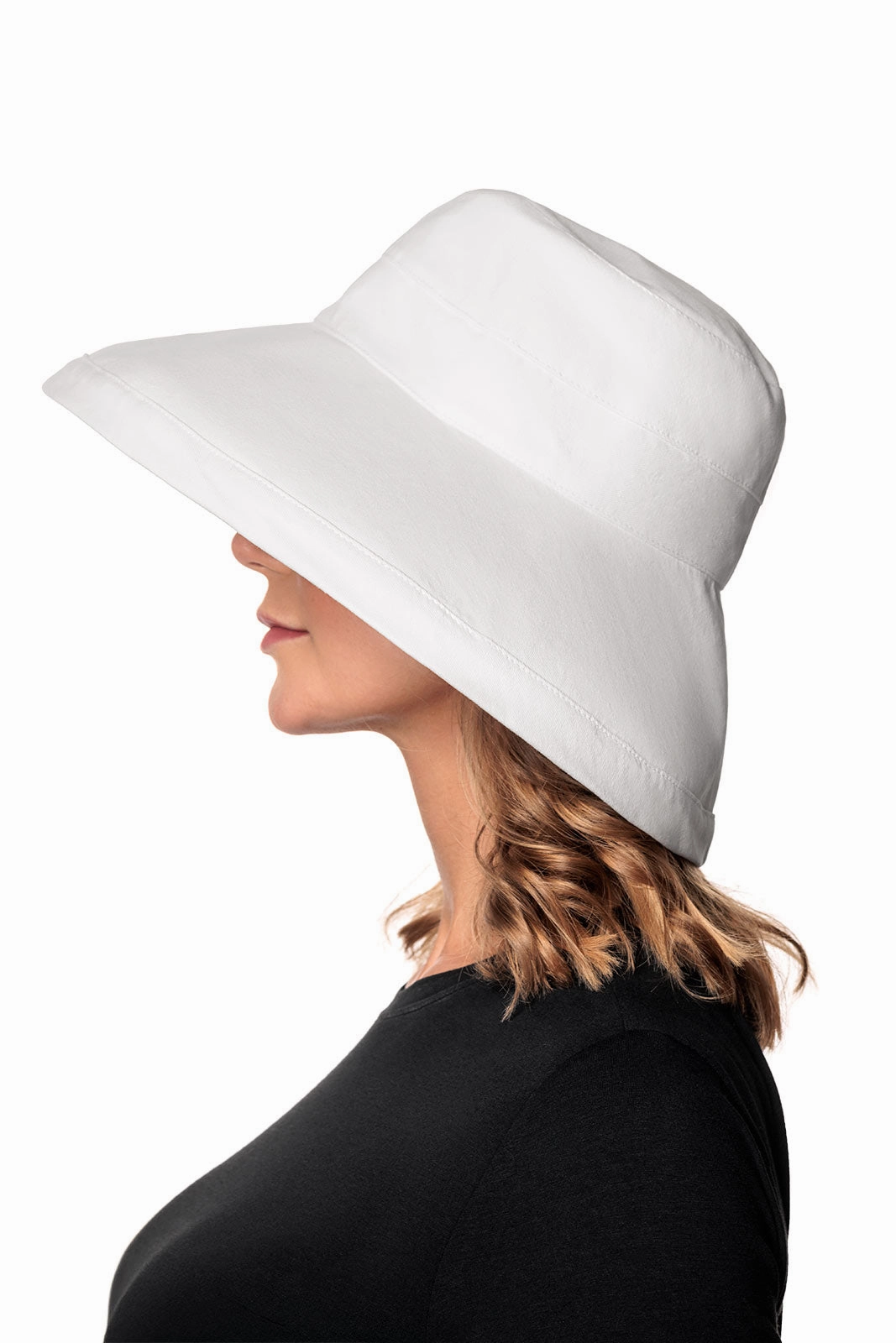 Sydney Kettle Brim Cotton Hat | White