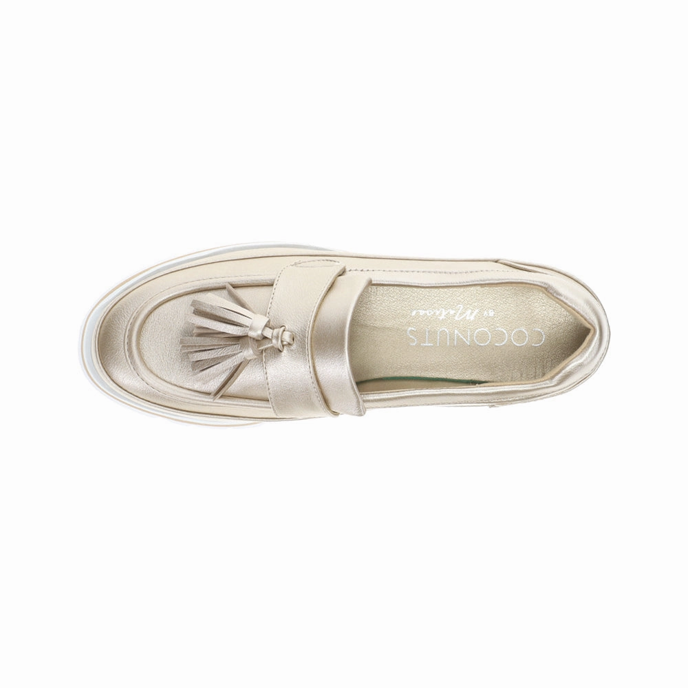 Tess Metallic Lug Sole Platform Loafers Relaxed Fit Footwear Eco Friendly