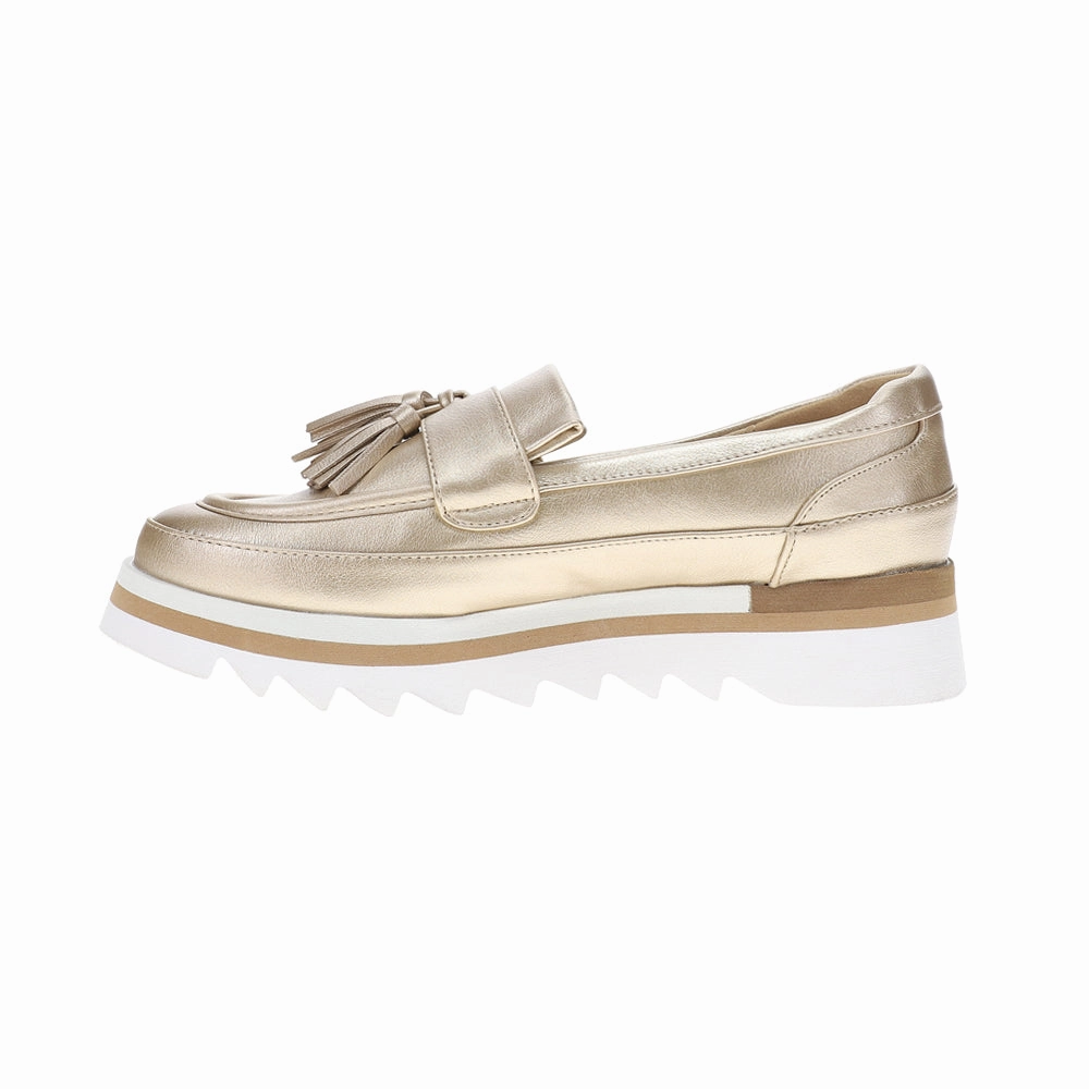 Tess Metallic Lug Sole Platform Loafers Travel Footwear Walking Shoes