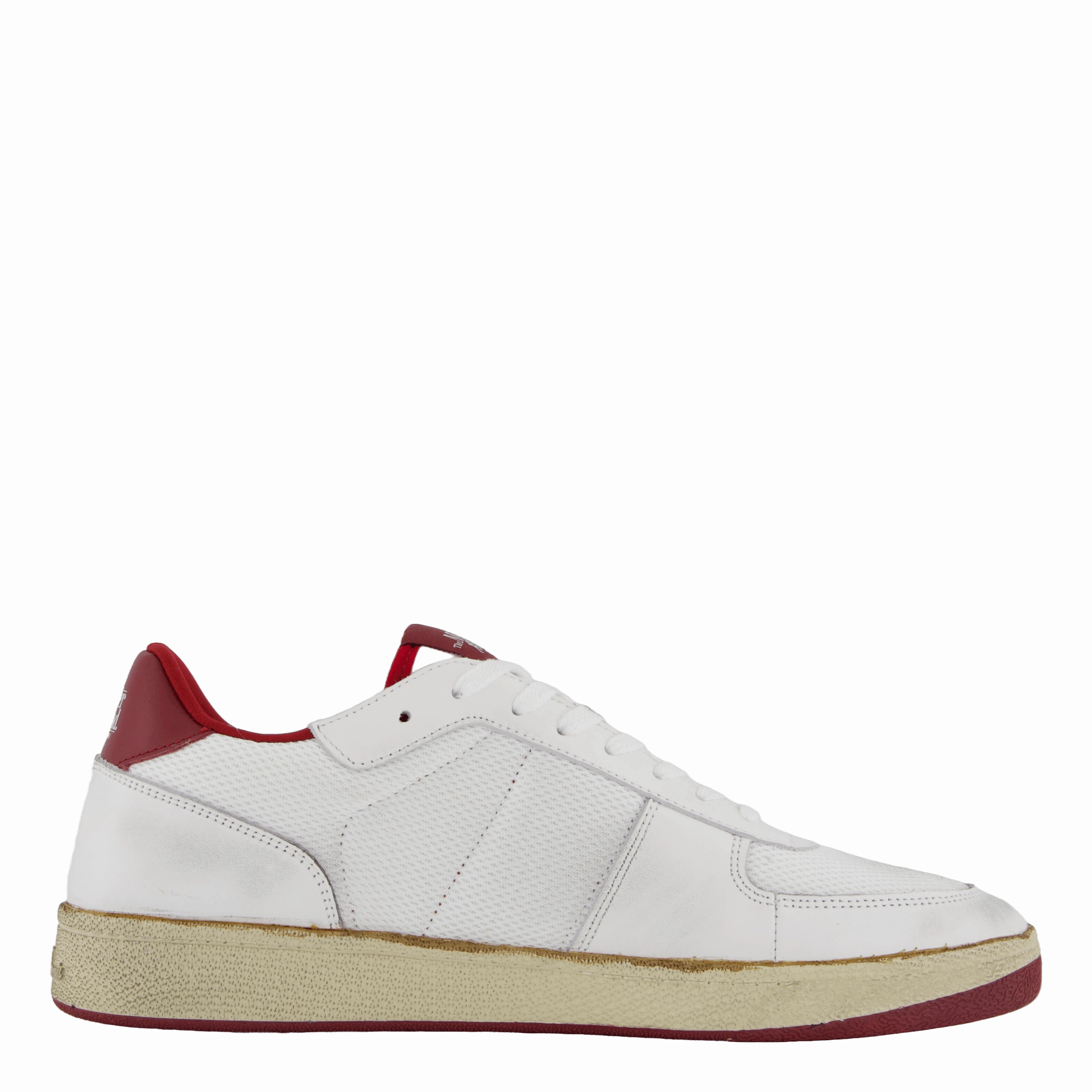 The Re-Tennis Vintage White/Red Breathable Mesh Essential Footwear