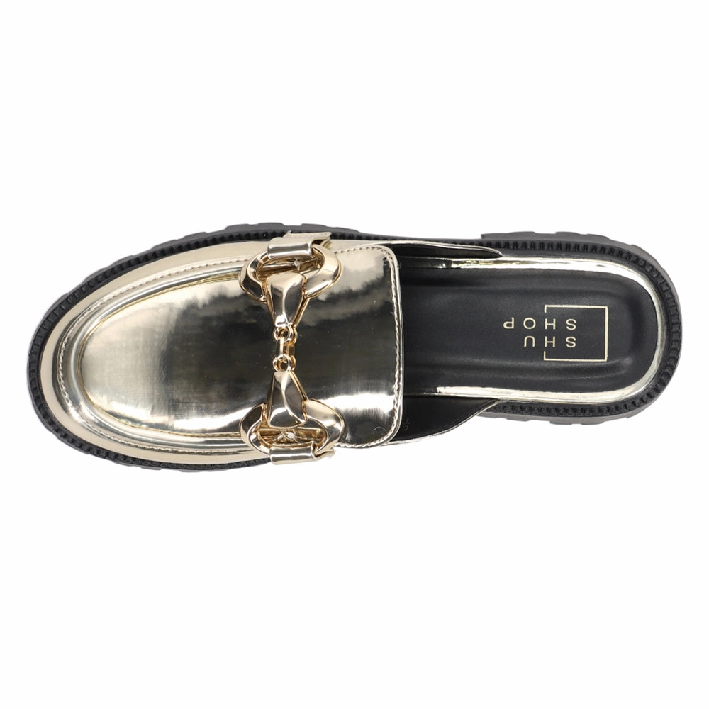 Lightweight Tiffany Metallic Mules