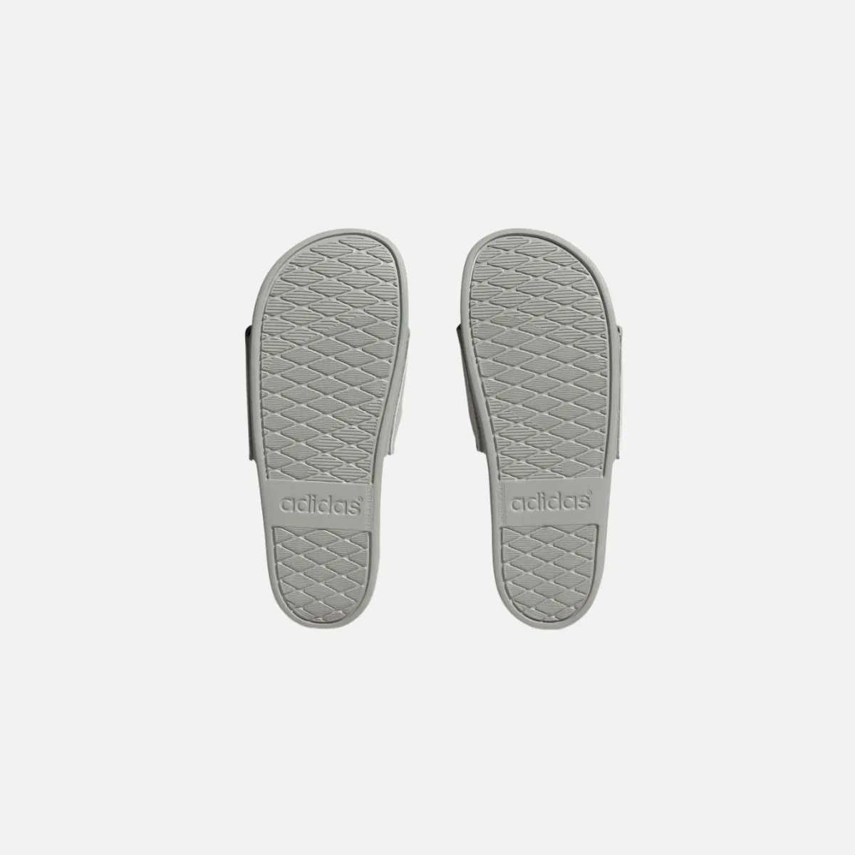 Adidas Adilette Comfort Slides- Grey Two/Silver Metallic/Grey Two Modern Classic