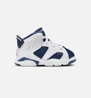 Comfort Shoes Grippy Soles Air Jordan 6 Retro White And Midnight Navy Infant Toddler Lifestyle Shoe - White/Varsity Red/Midnight Navy