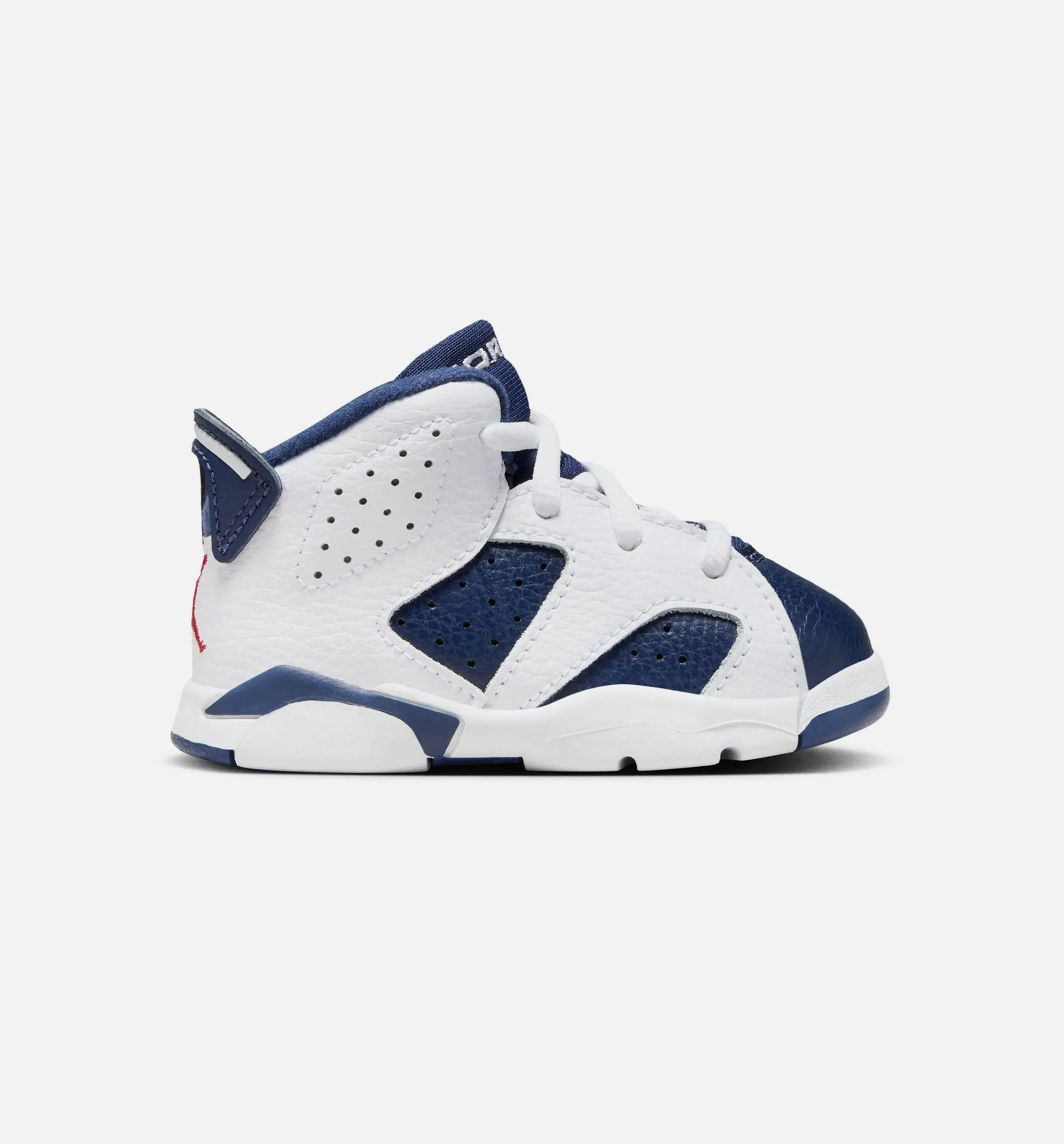 Slip Resistant Work Daylong Comfort Air Jordan 6 Retro White And Midnight Navy Infant Toddler Lifestyle Shoe - White/Varsity Red/Midnight Navy