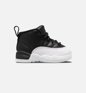 Canvas Shoes Easy On/Off Air Jordan 12 Playoffs Infant Toddler Lifestyle Shoe - Black