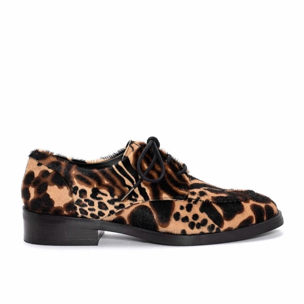 Eco Friendly Pro Comfort Pons Quintana | Women'S Derby | Omega Camel Monkey Camel | Leopard Print