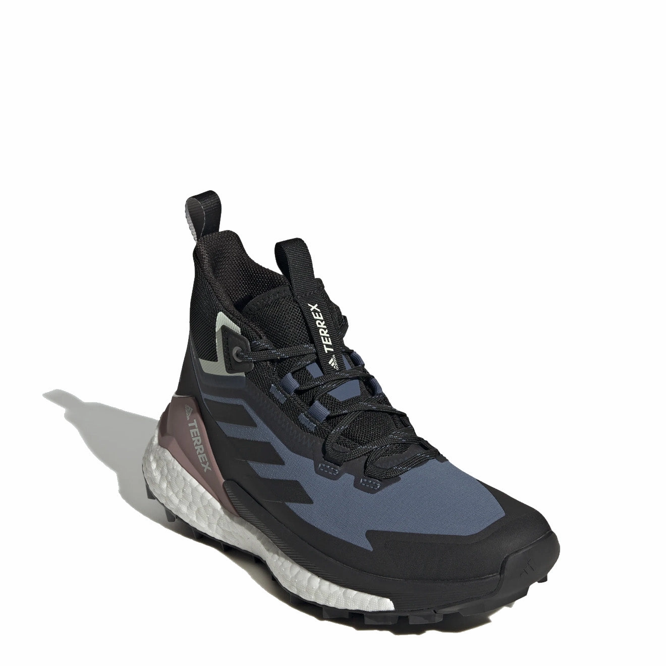 Adidas Terrex Womens Free Hiker 2 Gore-Tex Hiking Shoes Wonder Steel / Core Black / Linen Green Travel Shoes Sustainable Shoes