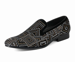 Enzo Black Standing Comfort Canvas Shoes