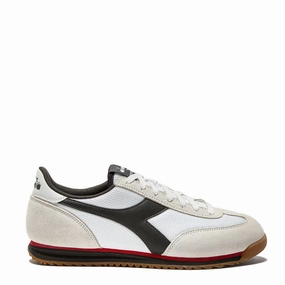 Flexible Classic Sneakers Diadora Cross Trainer White / Black Beluga