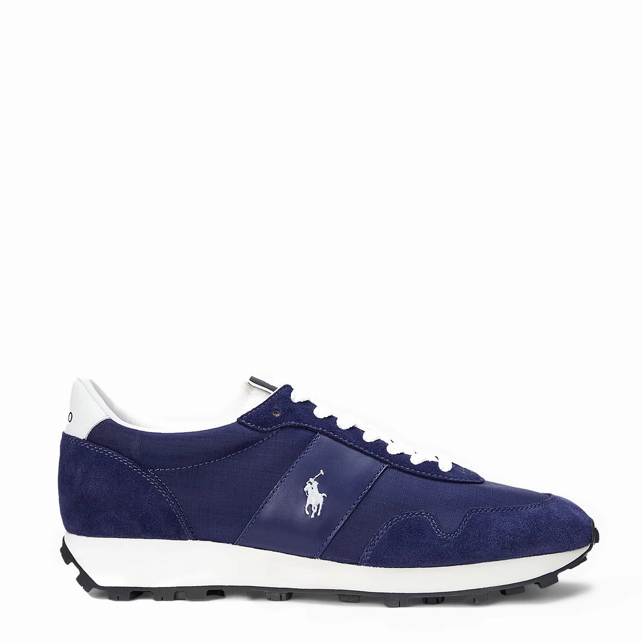 Polo Sport Prl Trail 125 Suede-Panelled Trainer New Classic Navy / Deckwash Canvas Shoes All Weather