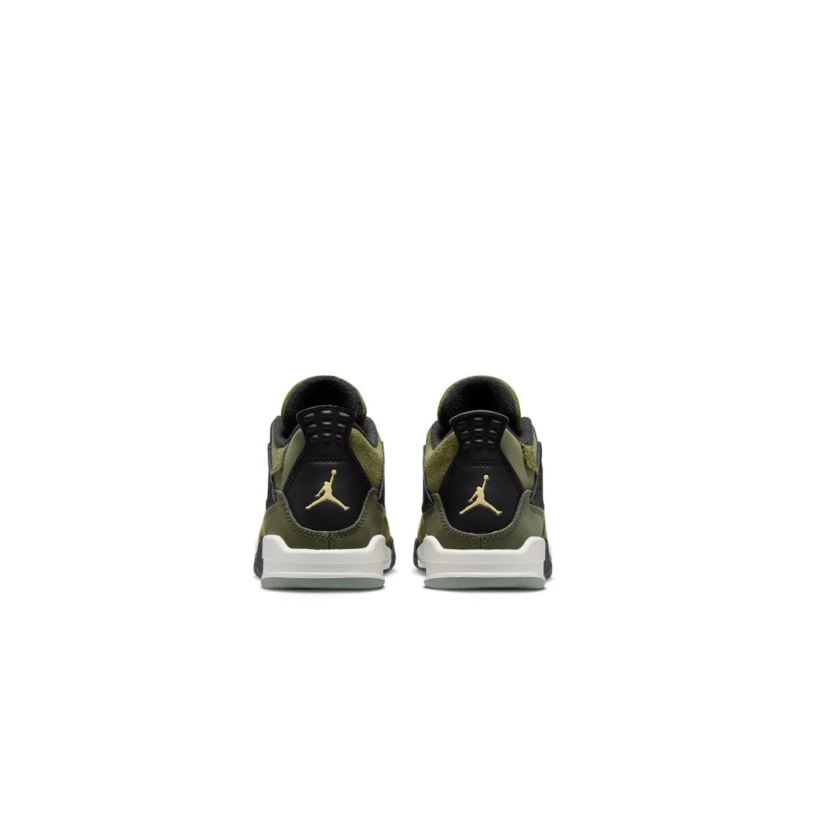 Kids' Air Jordan 4 Retro Se Craft 'Medium Olive' Leather Shoes Travel Footwear