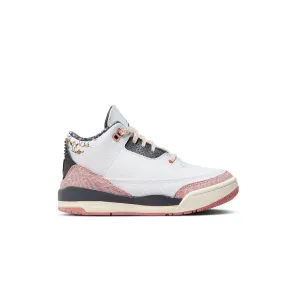 Kids Air Jordan 3 Retro 'Red Stardust' Daylong Comfort Walking Shoes