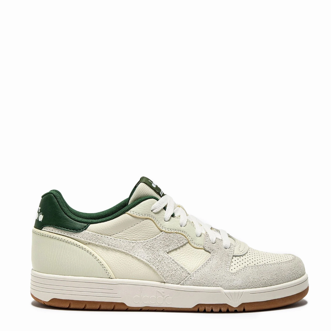 Easy On/Off Diadora Deuce M2 Hairy Trainer White / Foliage Green