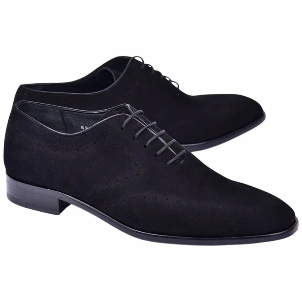 Corrente Men??S Black Premium Leather Plain Toe Oxford Urban