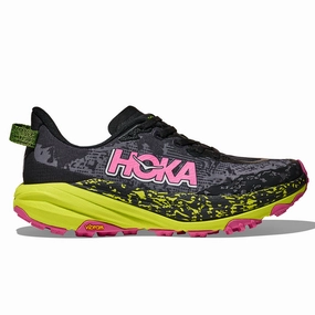 Unisex Shoes Hoka Speedgoat 6 Womens | Black / Neon Hoka Citrus