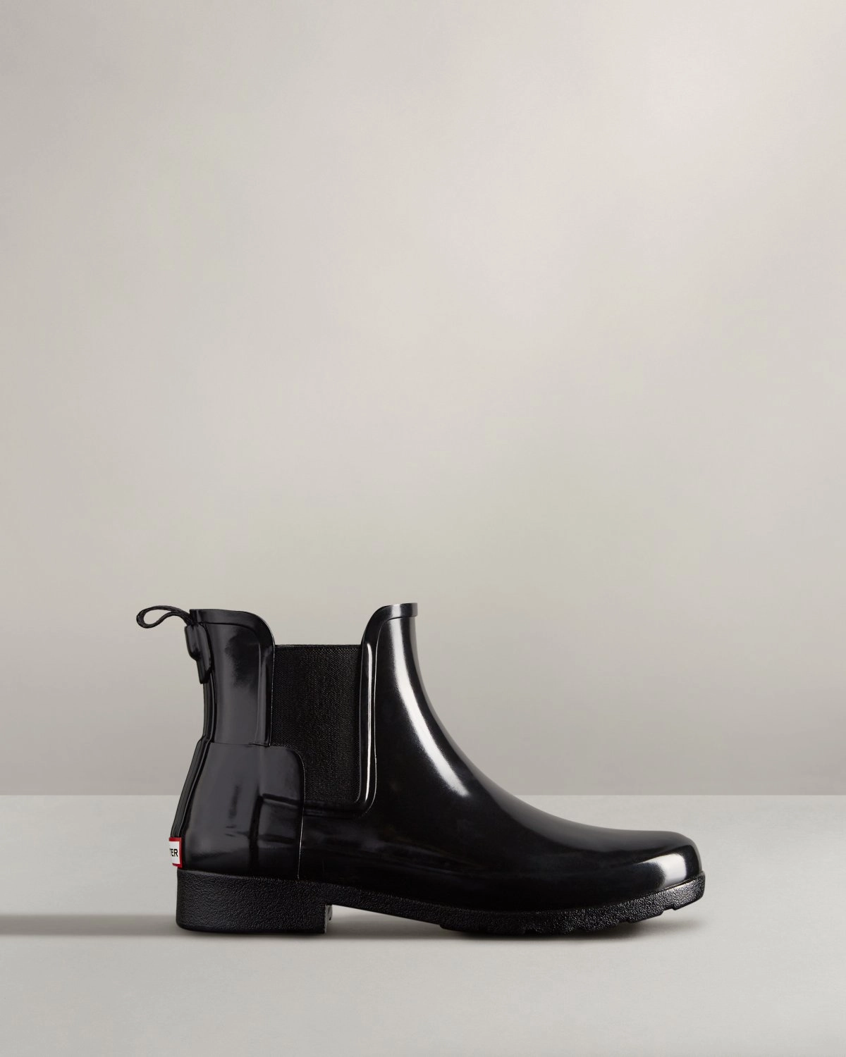 Hunter Women'S Refined Gloss Slim Fit Chelsea Boot Black Wfs2201Rgl Blk Pain Relief Flexible