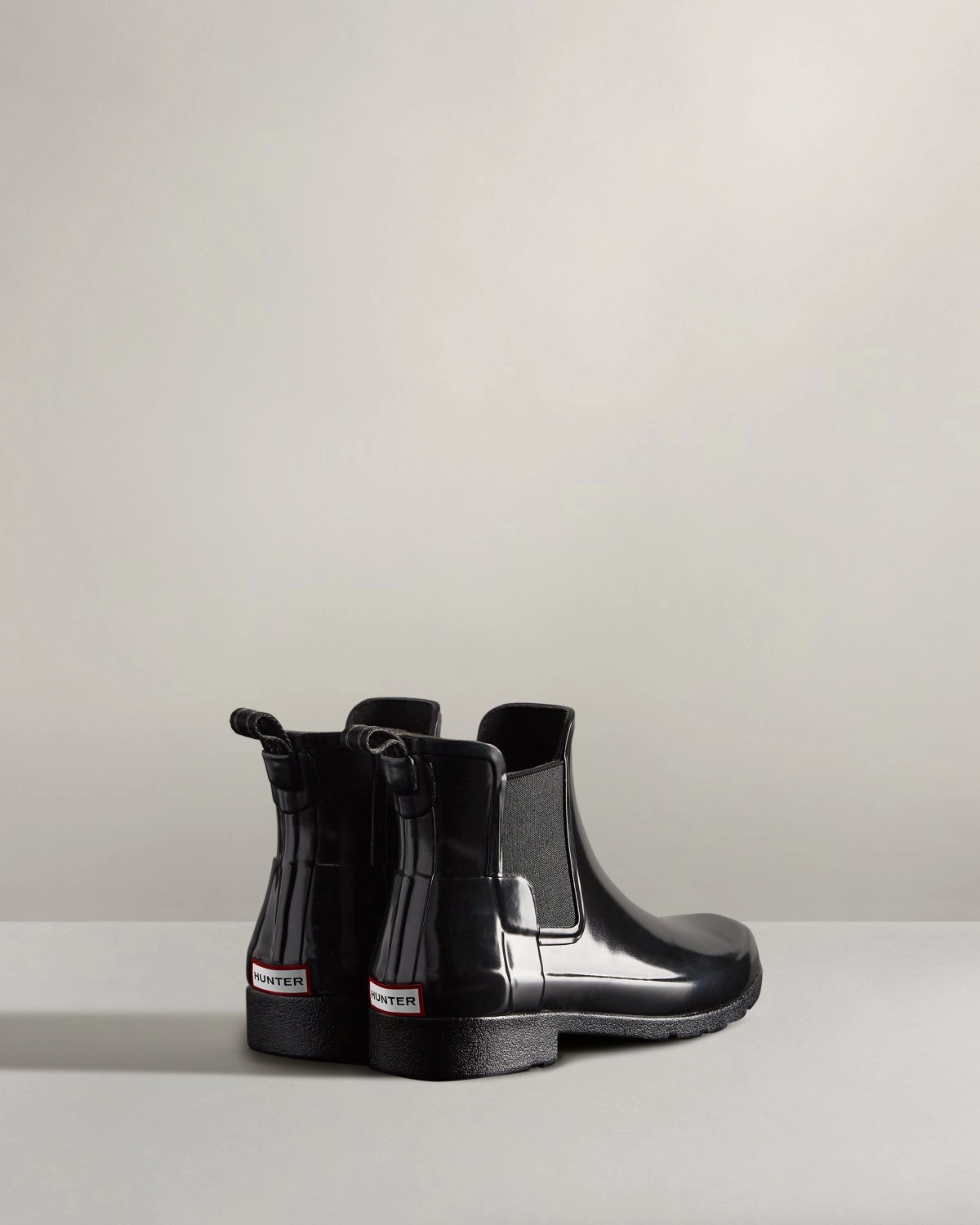 Comfort Heel Hunter Women'S Refined Gloss Slim Fit Chelsea Boot Black Wfs2201Rgl Blk