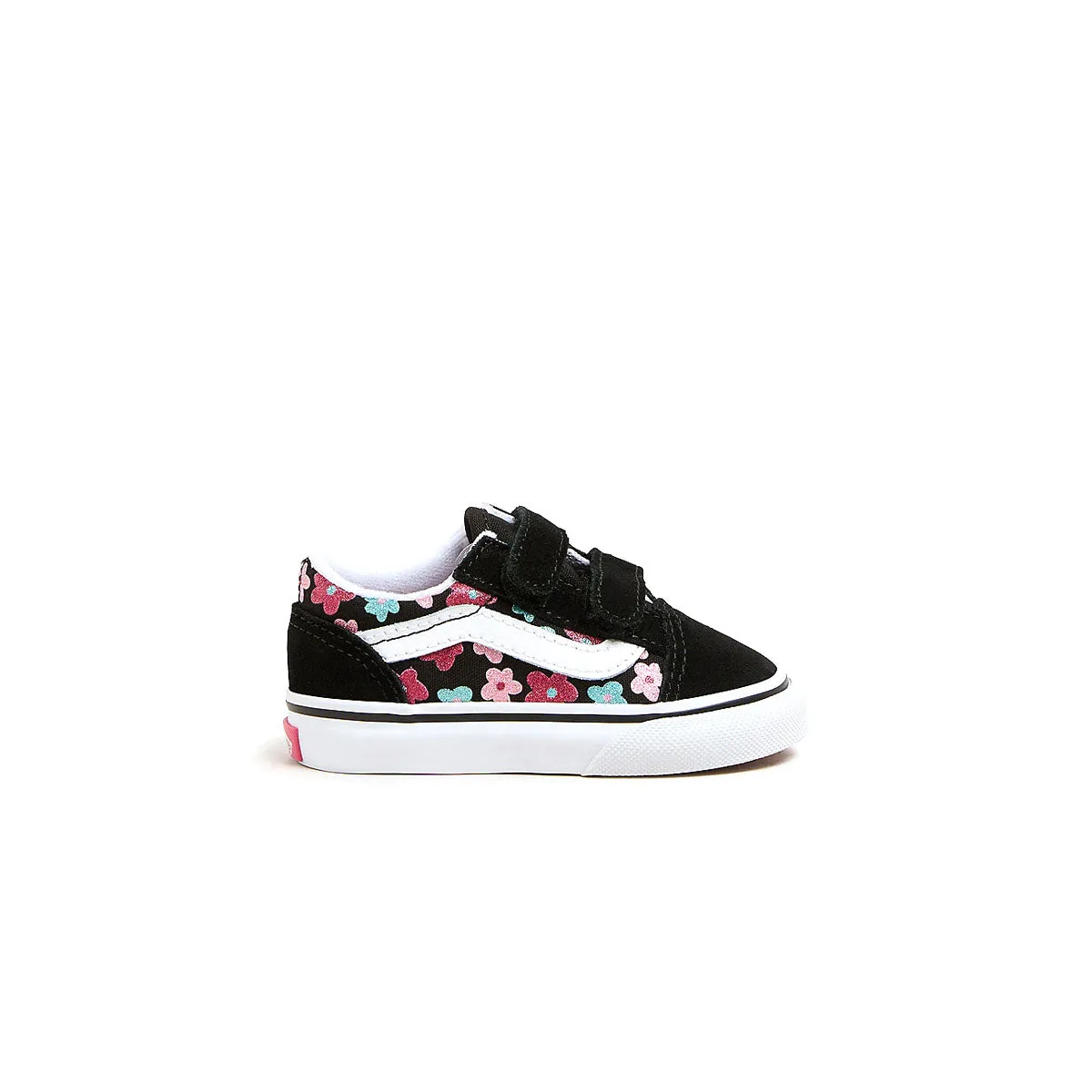 Versatile Footwear Supportive Footwear Toddlers Old Skool Hook & Loop 'Flower Glitter'