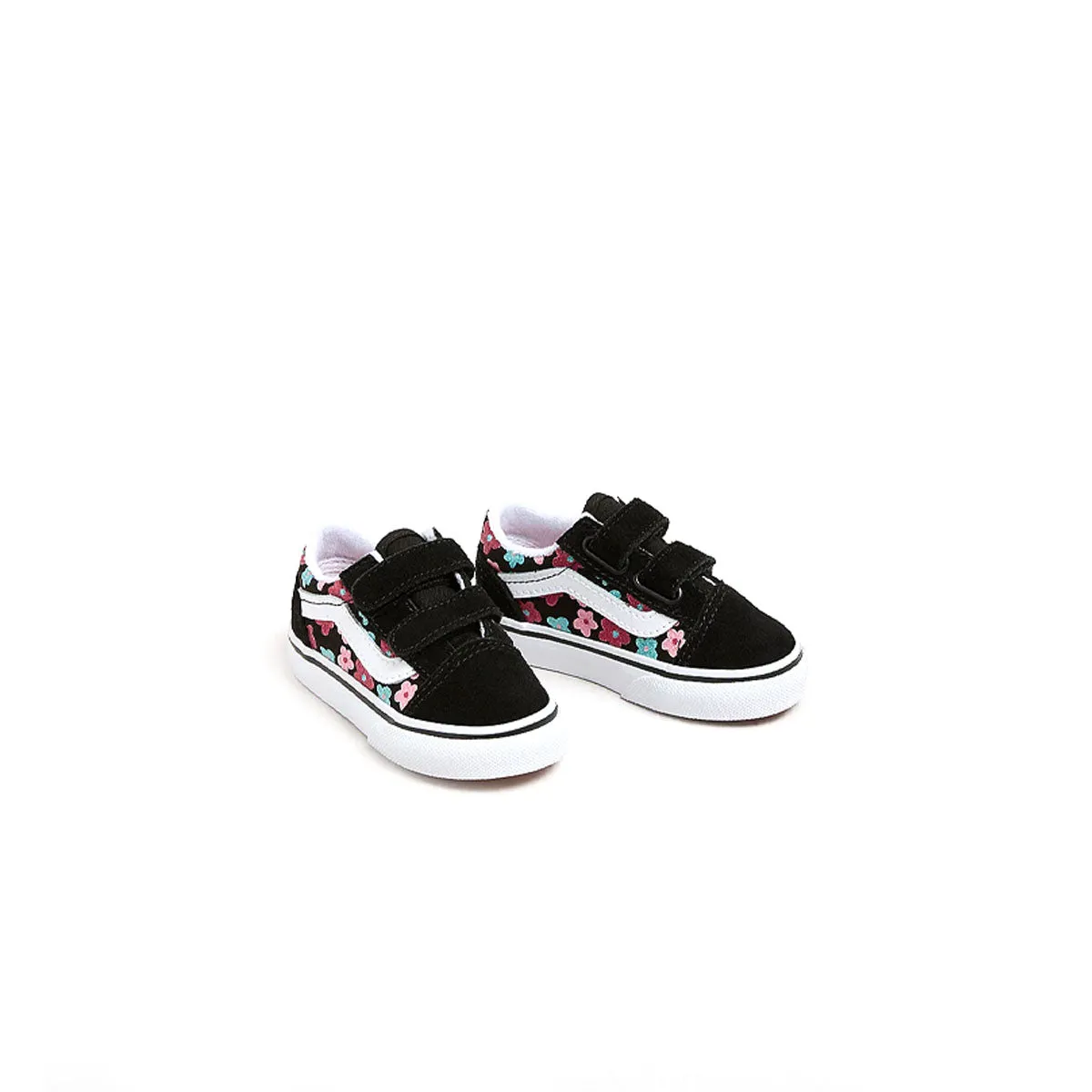 Lightweight Shoes Cushioned Insoles Toddlers Old Skool Hook & Loop 'Flower Glitter'