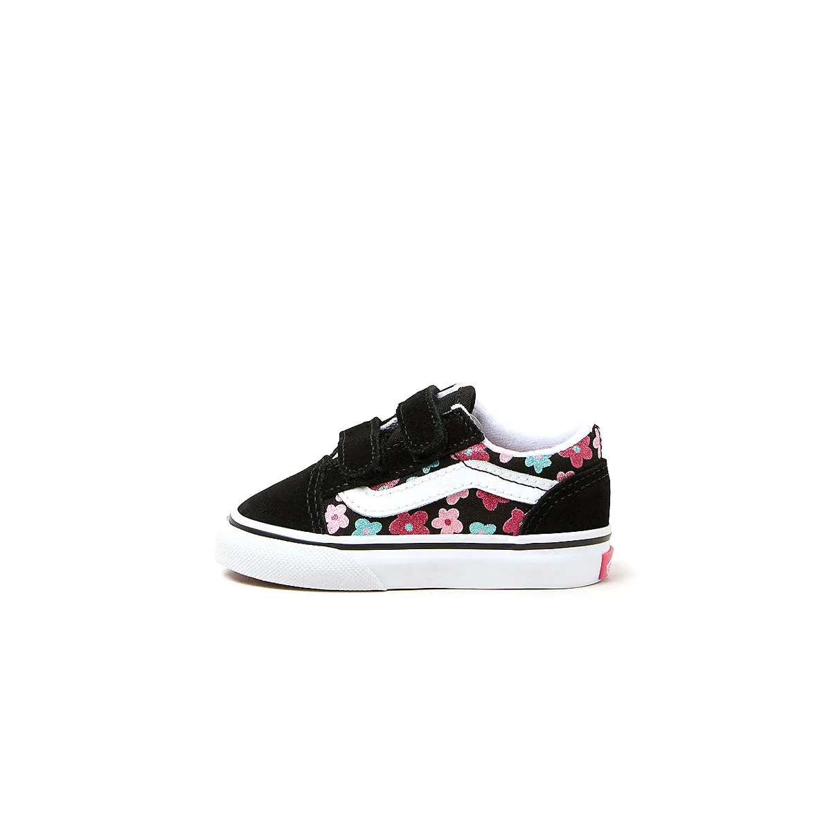 Shock Absorbing Premium Comfort Toddlers Old Skool Hook & Loop 'Flower Glitter'