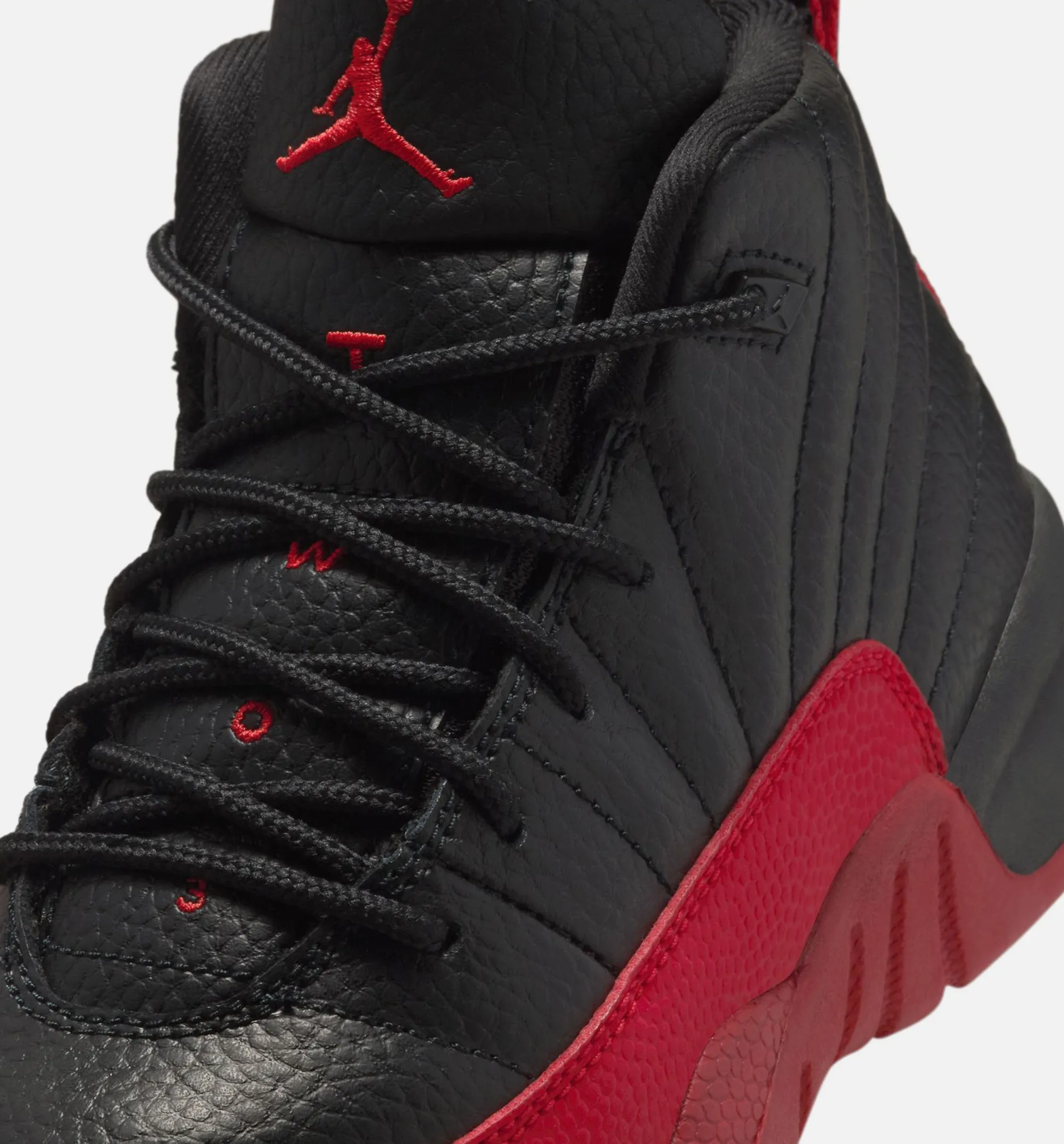 Air Jordan 12 Retro Flu Game Preschool Lifestyle Shoe - Black/Varsity Red Moisture Wicking Easy Clean