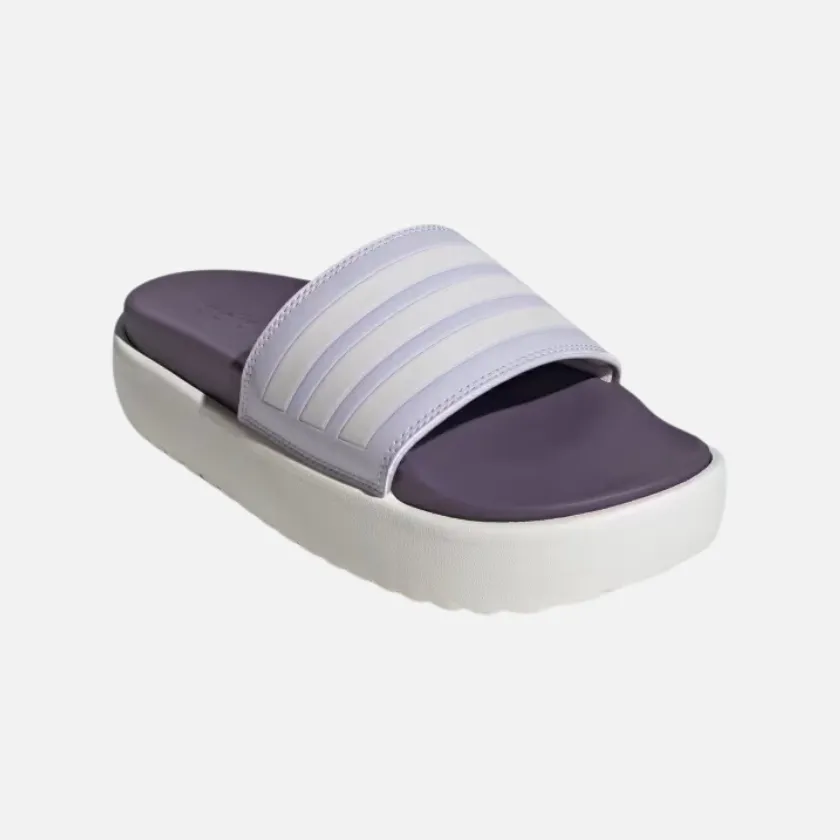 All Day Support Adidas Adilette Paltform Women'S Slide -Silver Dawn/Zero Metalic/Shadow Violet