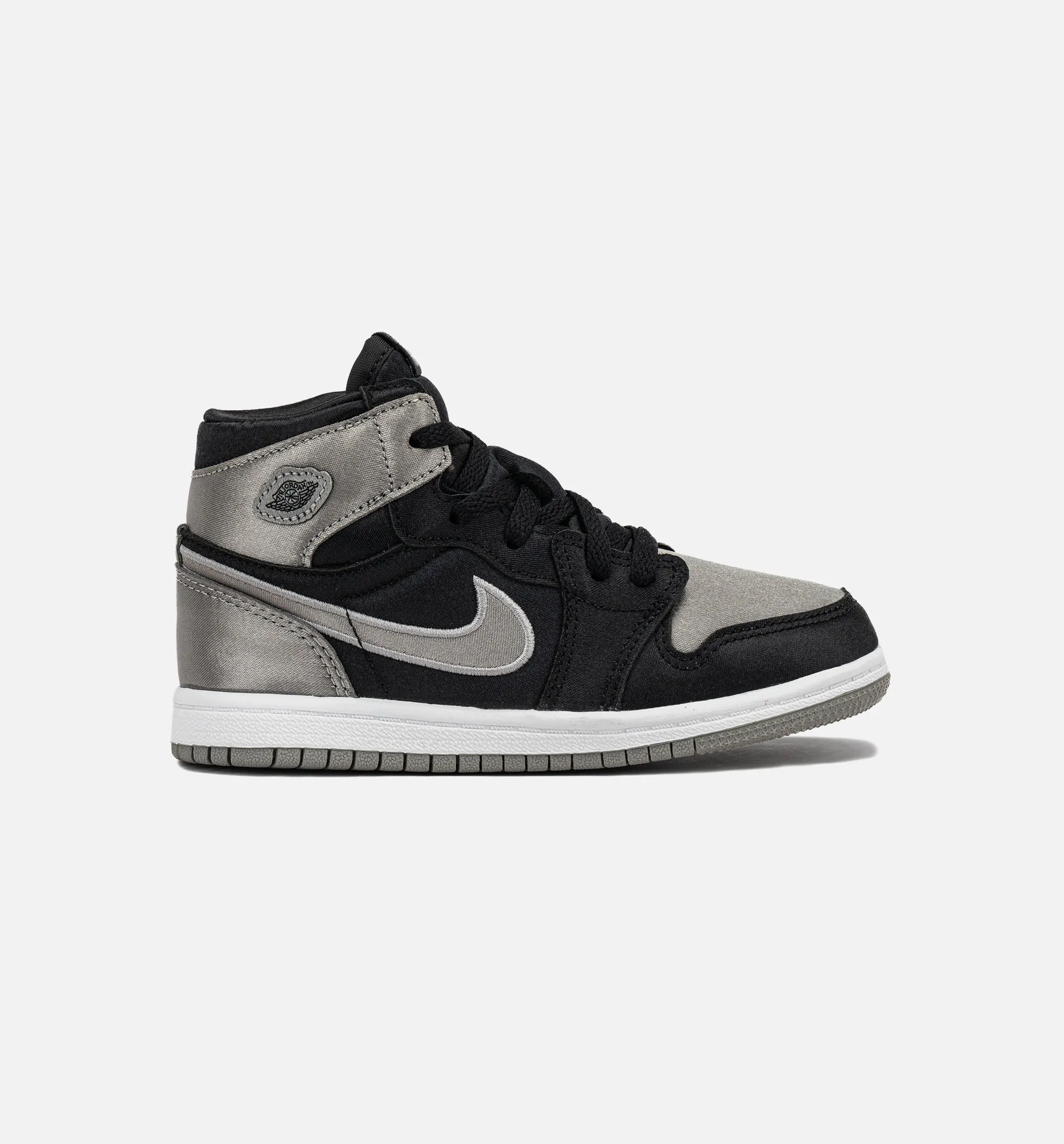 Air Jordan 1 Retro High Og Satin Shadow Infant Toddler Lifestyle Shoe - Black/Medium Grey/White Everyday Sneakers Slip Resistant